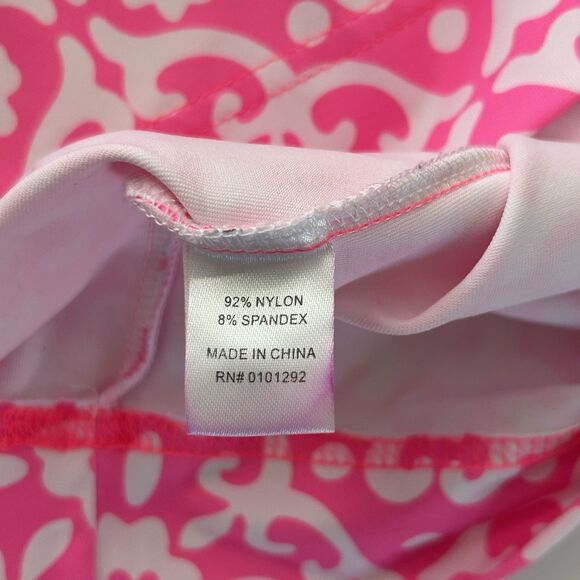 LULU B Womens Dress Sz L Pink Geometric Print Elbow Sleeve Jersey Stretch V Neck - Picture 8 of 11